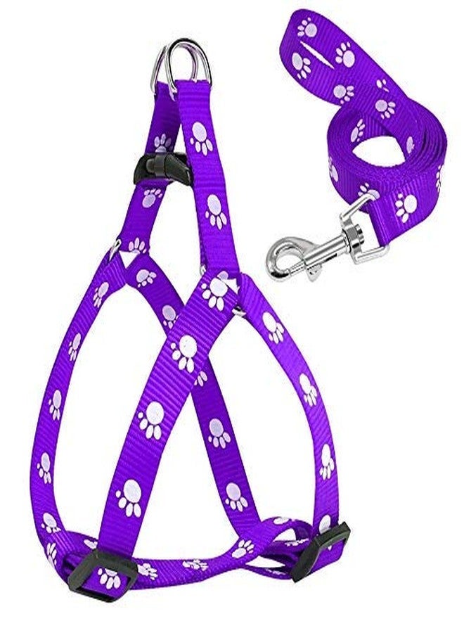 Pet Believe 15 mm Paw Print Nylon Puppy Collar Harness & Leash Set for Small & Medium Dogs (Color May Vary) - Collar + Leash (Reflective) - Image 4